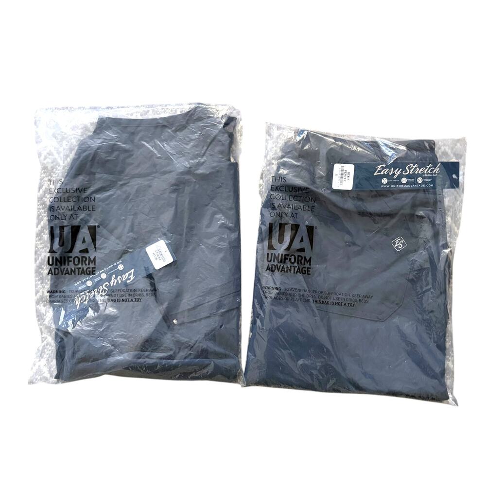 Uniform Advantage Butter-Soft Stretch Scrub Set NWT Womens Sz S Pewter Top Pants